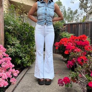 flare striped guess jeans